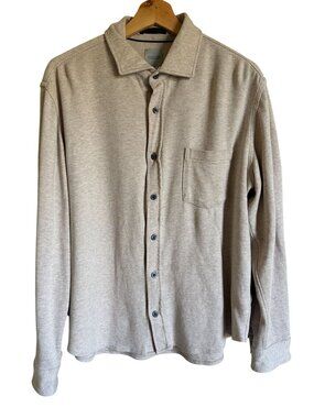 Giasone Heather Jersey Button Up Collared Shirt Size Large